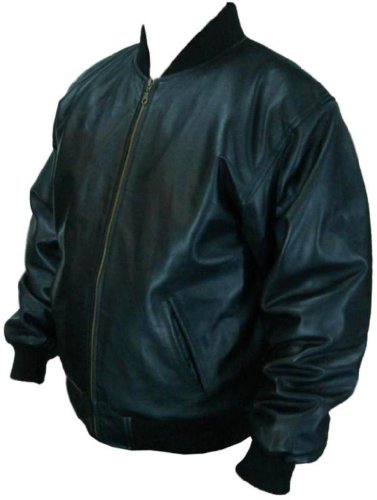 Unicorn London Blouson bomber classique en cuir véritable pour homme Noir #B0, Noir , L