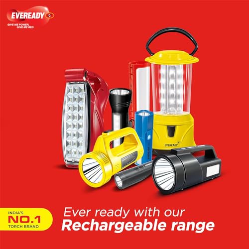Image of EVEREADY SEARCHLITE DL95, Rechargeable 4W Torch Cum 4W Emergency Sidelight, Type-C USB Fast Charging, Glow-in-THE-Dark Strip, Overcharge & Deep Discharge Protection | Fluorescent