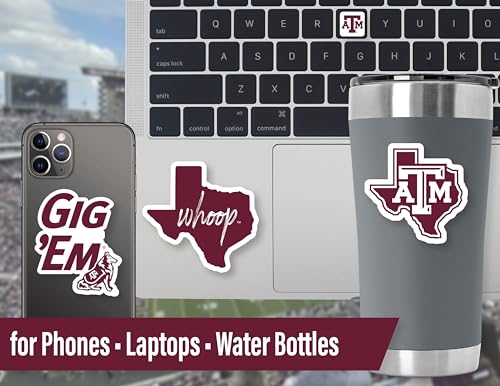 Image of Texas A&M Aggie Stickers & Decals 14 Pc Set for Car & Water Bottle