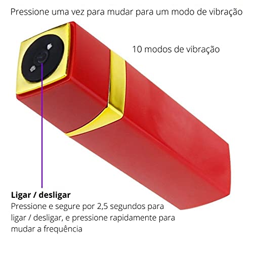 Mini Vibrador Batom Com 10 Velocidades Carregamento USB Estimulador Mamilo Massageador Clitóris Zatl