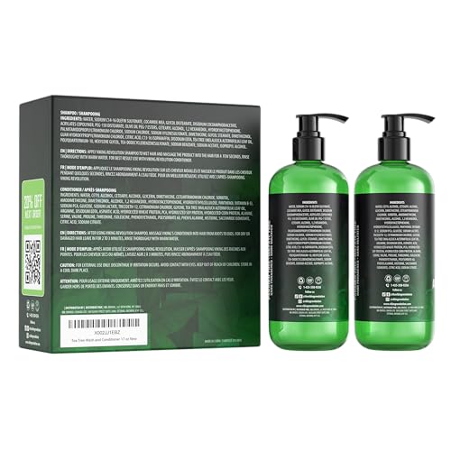 Viking Revolution Tea Tree Shampoo and Conditioner Set - Hydrates, Moisturizes & Soothes Dry and Itchy Scalps - With Natural Tea Tree Oil - 17 oz - Image 6
