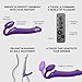 Strap-on con 3 motores de vibración independientes – control remoto inalámbrico – silicona flexible – recargable e impermeable – experiencia en pareja – Strap-On-Me (Morado, M)