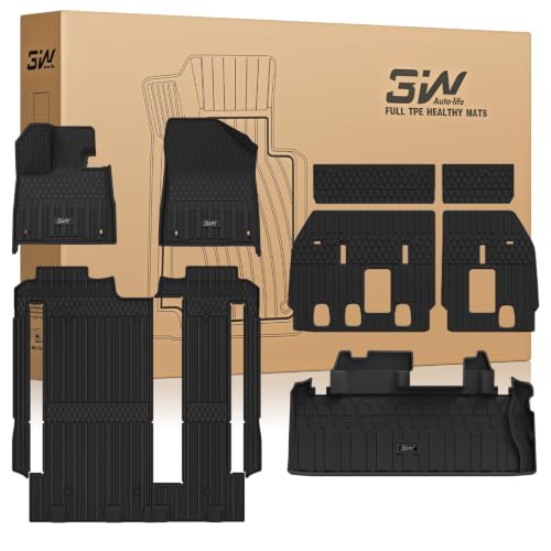 Image of 3W Floor Mats for Toyota Sienna 2021-2026 LE /XLE (Only for 8 Seat), TPE