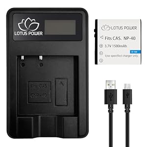 LOTUS POWER NP40 Battery and Charger, LCD Intelligent Charger & NP-40 Battery for Casio Exilim EX-Z750 EX-Z1000 / PIXPRO AZ521 / Pentax XG-1 Digital Cameras