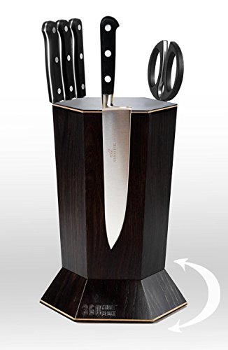 360 Knife Block™ - (Black) ROTATING magnetic knife block -