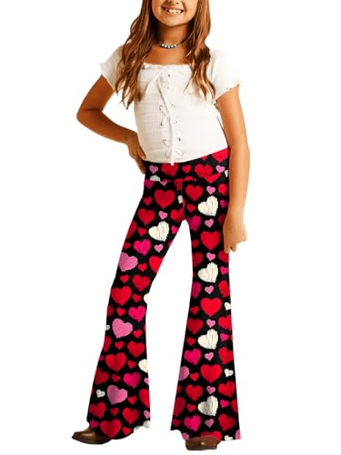 Image of Deerose Girls Halloween Hippie Bell Bottom Pants High Waist Flare Pants 5-14 Years