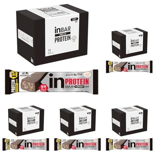 inバープロテイン<ベイクドビター> 1本 ×15本 森永製菓 しっとり焼きチョコタイプ タンパク質 ビタミンB群7種 糖質5g以下 ロカボ 国産【Amazon.co.jp限定】 (× 5)の商品画像（Amazon）
