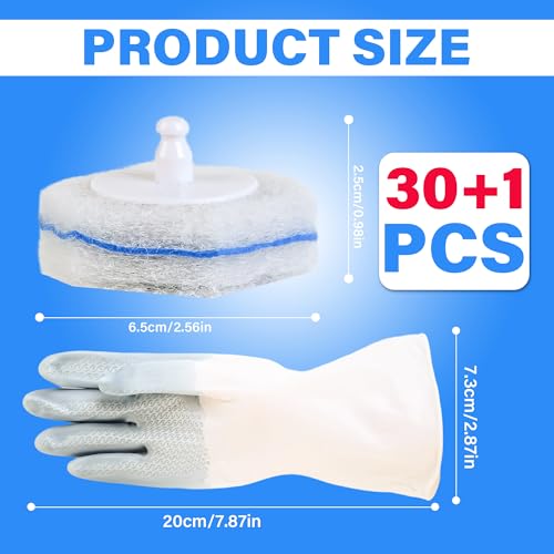 Image of 50PCS Toilet Bowl Wand Refills, Disposable Toilets Brush Heads with Gloves, Wall Mounted Toilet Scrubber Refill, Toilets Wand Refills Upgraded Heads Compatible with Cloro x Wands Refill