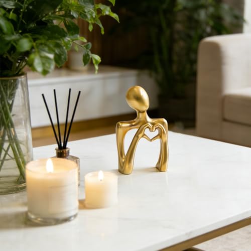 Escultura Abstracta Dorada con Corazón para Decoración miniatura 4