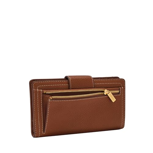 Image of Fossil Women's Logan Leather Wallet RFID Blocking Tab Clutch