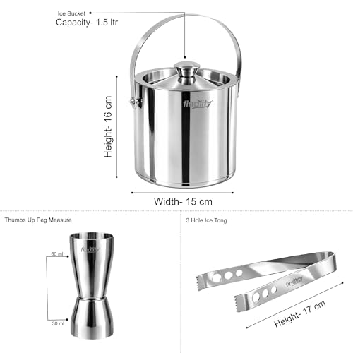 Image of FINALITY Stainless Steel Double Walled Insulated Ice Bucket (SILVER POLISH SET)