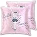 Tizorax Lot de 2 housses de coussin pour danseuse de ballet Rose 40,6 x 40,6 cm, Velours, Multicolore, 18x18 Inch