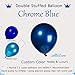 Kozee Chrome Blue Double-Stuffed Balloons different sizes 52 PACK 18+10+5 inch Metallic Navy Blue balloon Garland kit For 2023Graduation Wedding Birthday baby shower anniversary decorations