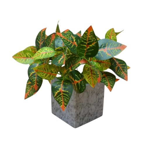 Image of fancymart Artificial Plant with Real-Touch Leaves in Pot, 25 cm, Indoor Tabletop Item for Home Decor, Office, Living Room