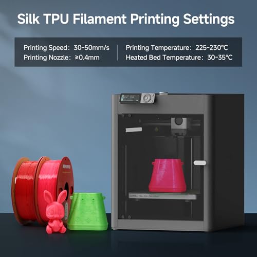 Image of Reprapper Silk TPU Filament, 95A Shore Hardness, 1kg TPU 1.75mm, Elastic 3D Printer Filament, Flexible & Soft Filament for 3D Printer (± 0.03mm) 2.2lb, Pink