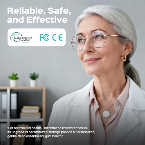 Image of COSLUS C51 Portable Water Flosser for Teeth: 3 Modes & 6 Pressure Settings & T50 Portable Water Flosser for Travel with Screen Display & Pressure Indicator Light On-the-Go Pink & White