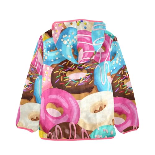 OTVEE Colored Glazed Donuts Kids Hoodie Jacket Fall Spring Full Zip Warm Outwear Coat2