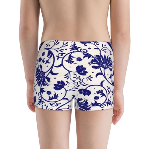 Boys' Cotton Boxer Brief Soft Underwear-Blue And White Porcelain Pattern3