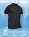 MAGCOMSEN Black Polo Shirts for Men Golf Shirts Pique Polo Shirts Short Sleeve Combat Shirt Tactical Shirt L