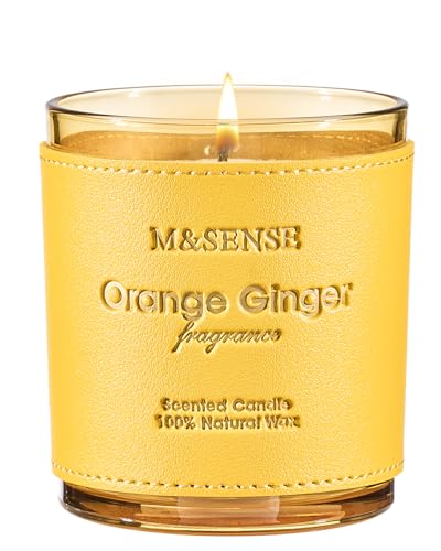 M&SENSE Orange Ginger Soy Candle 10oz 42H Air Purifying