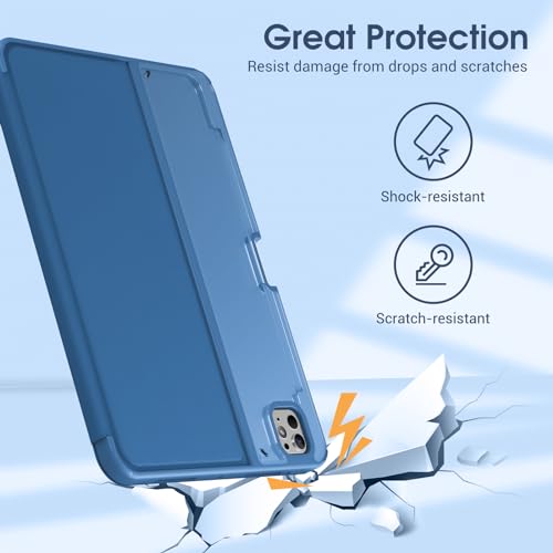 ProCase Smart Case for iPad Pro 11 Inch 2025(M5) / 2024(M4) with Pencil Holder, Clear Back Slim Tri-Angle Folio Stand Shell Tablet Cover for iPad Pro 11” -Teal by ProCase - Used condition - Image 6