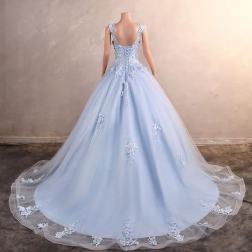 Image of Women's Beading Sweetheart Ball Gown Tulle Layed Long Quinceanera Dress