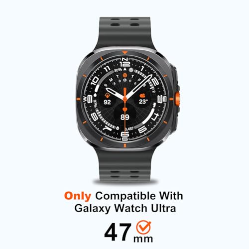 Funda para Galaxy Watch Ultra 47mm con protector de metal negro y blanco 3