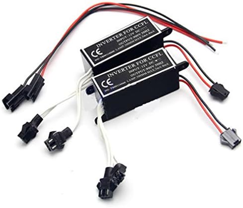QiuKo 2pcs CCFL Halo Ring Angel Eye Lights Inverter, CCFL Headlight Angel Eye Ring Ballast, Headlight Angel Eyes Ballast Replacement 1 For 2 Lamps DC 12V