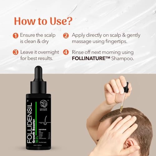 Image of Touche Wellness Follidensil Growth Booster Hair Serum 18.5% | 5% Redensyl, 5% Procapil, 4% Anagain & 1.5% Kopexil | Controls Hairfall, Increases Hair Growth & Hair Density | For Men & Women
