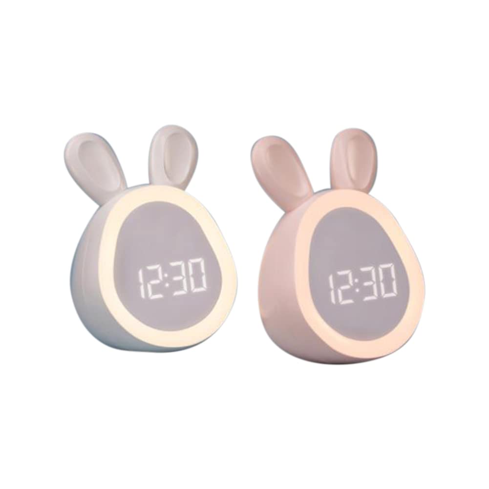 Baby-Nachtlicht Wecker mit Kaninchenlampe, LED-Smart-Nachttischlampe für Babys, Mädchen, Neugeborene - Niedliche Schlafzimmer-Dekoration