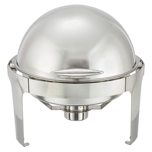 Winco Madison Stainless Steel Chafer with Roll Top, 6 Quart
