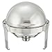 Winware 6 Quart Stainless Steel Round Roll Top Chafer
