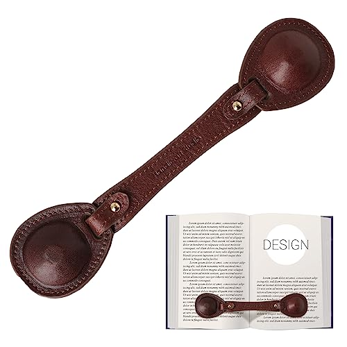 Image of Leather Weighted Book Page Holder for Women Men, Book Weight Page Holder for Book Lovers, Book Accessories Gift for Reading Lovers (Umber)