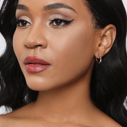 3 Pairs 925 Sterling Silver Hoop Earrings for Women 14K White Gold Plated Hypoallergenic Small Silver Hoop Earrings for Women Men 13/15/20mm3