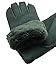 YISEVEN Men's Merino Rugged Shearling Sheepskin Leather Gloves Lambskin Long Cuff Thick Fur Warm Wool Lined for Winter Cold Weather Dress Driving Work Gifts, Green Size Small
