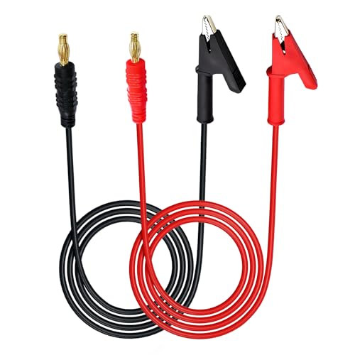 Image of 12AWG 2PCS 4mm Banana Plug to Alligator Clip Test Lead Wire Cable 5.9Ft | Banana Plug Jumper Wires with Alligator Clips for Multimeter, Battery Testing