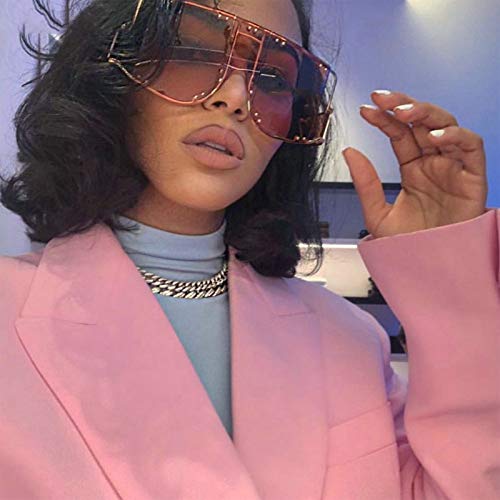 Image of COTIA /Fashion Square Sunglasses Women New Oversized Mirror Men Shades Glasses Luxury Brand Metal Rivet Fashion Female Eyewear