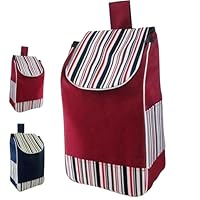 Borsa Per Carrello Della Spesa In Tessuto Oxford - Pieghevole, Impermeabile, 40 Litri, 32x20x56 Cm - Foto 9