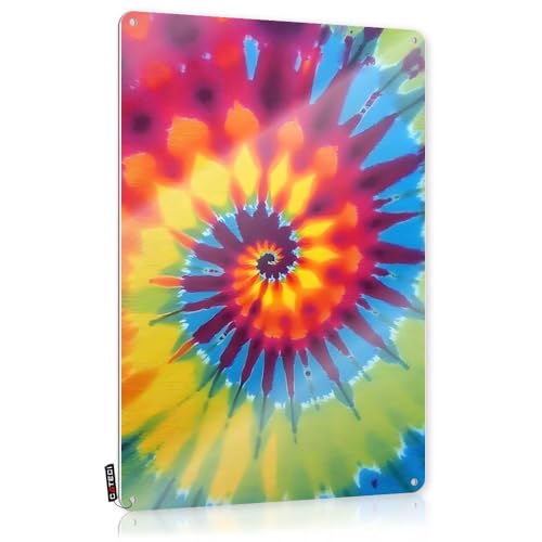 Art mural abstrait tie-dye vibrant FZFN (30x40 cm) pour décoration extérieure rustique chic