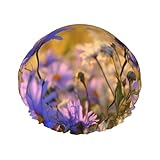 Bouclier pour femme : ce couvre-cheveux imprimé fleurs sauvages et bleuets marguerites 3 pour douche est conçu pour les femmes et les adolescentes, avec une double couche imperméable pour garder les cheveux au sec pendant les bains, les douches et les soins de la peau. Un outil fiable pour maintenir les styles et les cheveux secs.