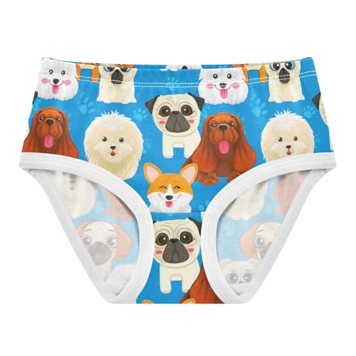 Flower Girls Underwear Toddlers 2t Cotton Girl Panties Cute Cute Cartoon Dogs Breeds Blue Kids Briefs Undies