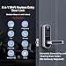 Keyless Entry Fingerprint Digital Smart Lock with Handle & Keypad: Electronic/Electric Lock with Code, App Control Biometric Deadbolt Door Knob for Front, Interior, Exterior & Bedroom Door (Silver)