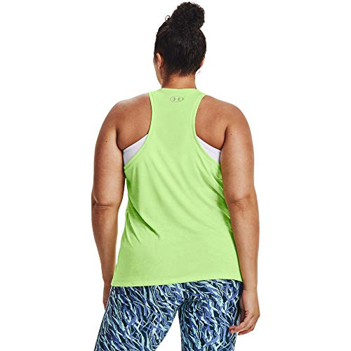 Under Armour Women's Tech Twist Tank Top , Summer Lime (162)/Metallic Silver , Large #TOP1