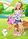 Simba 105733310 - Steffi Love Puppy Walk, mit erwachsendem Hund und Welpe, mit Tragetasche und Hundezubehör, Ankleidepuppe, 29cm, für Kinder ab 3