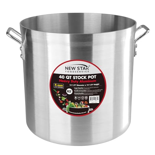 New Star Foodservice 40 Qt Aluminum Stock Pot, No Cover