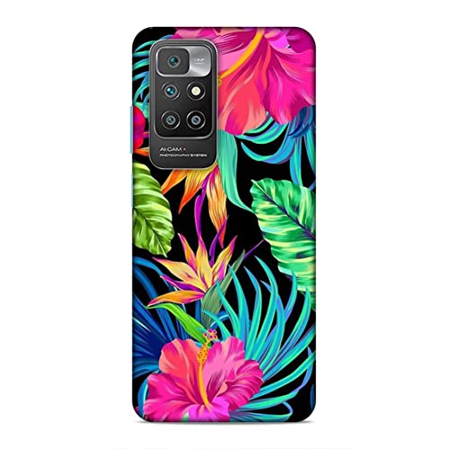 Image of Printed Mobile Back Hard Case Cover for Xiaomi Redmi 10 Prime | Floral, Flowers, Leaves -2185