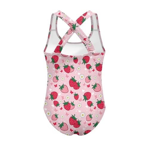 Image of Girls One Piece Swimsuits Quick Dry Beach Bathing Suit Crossback Swimwear 5-14 Years