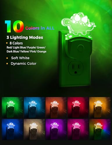 Image of L LOHAS LED Dinosaur Night Light for Kids, Nightlight Plug in, Dusk-to-Dawn
