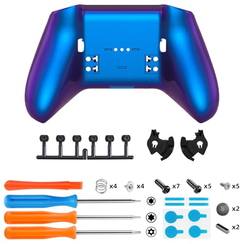 Image of eXtremeRate Replacement Bottom Shell Case for Xbox Elite Series 2 Controller, Chameleon Purple Blue Back Housing Shell Cover for Xbox Elite Series 2 Core Controller Model 1797 - Without Controller