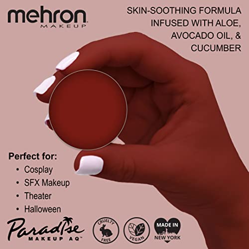 Mehron Makeup Paradise Makeup AQ Refill Size | Stage & Screen Performance, Face & Body Painting, Beauty, Cosplay, and Halloween | Water Activated Face Paint, Body Paint .25 oz (7 ml) (Red)